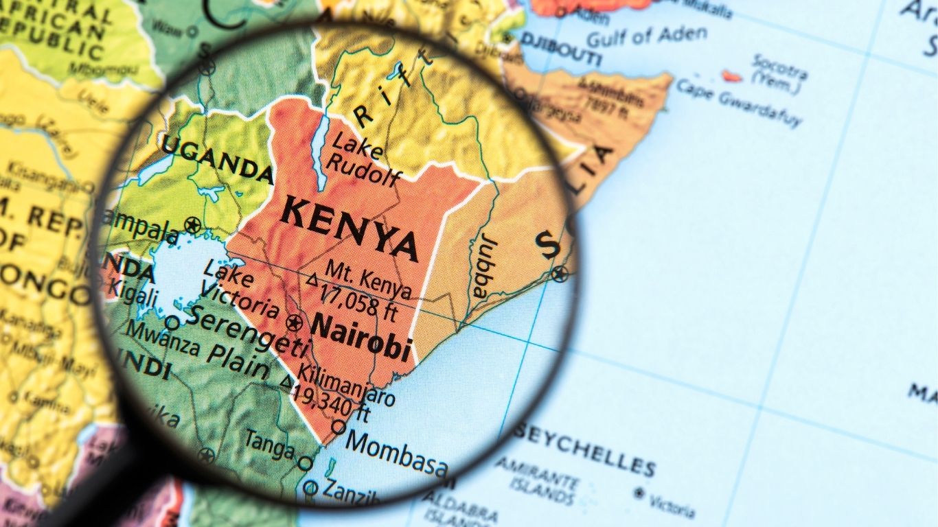 Kenya map showing nationwide survey coverage